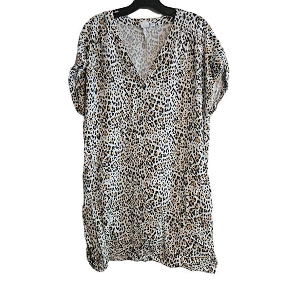 Large Gap Cheetah print cap sleeve tunic blouse short sleeve - Picture 1 of 5